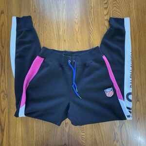 Polo Ralph Lauren Womens Pink Black Embroidered Logo Double Knit Jogger Pants Sm